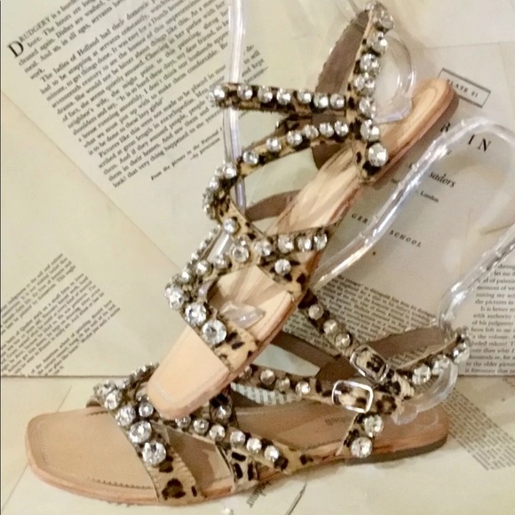 Jeffrey Campbell Leopard Sandal Clear Jewel 39 - Picture 6 of 7